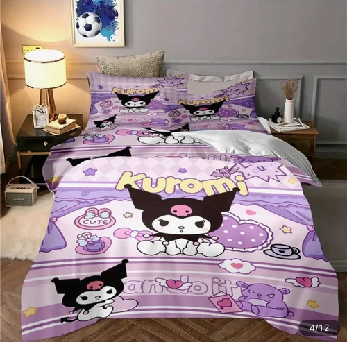 Kuromi Bedding Set Purple Sanrio Kawaii Bedding Set