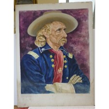Original Watercolor Painting Of General George A Custer by James L Vlasaty