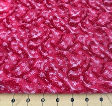 Snowflakes Glitter on Red Christmas 100 cotton fabric sold by the yard 2153