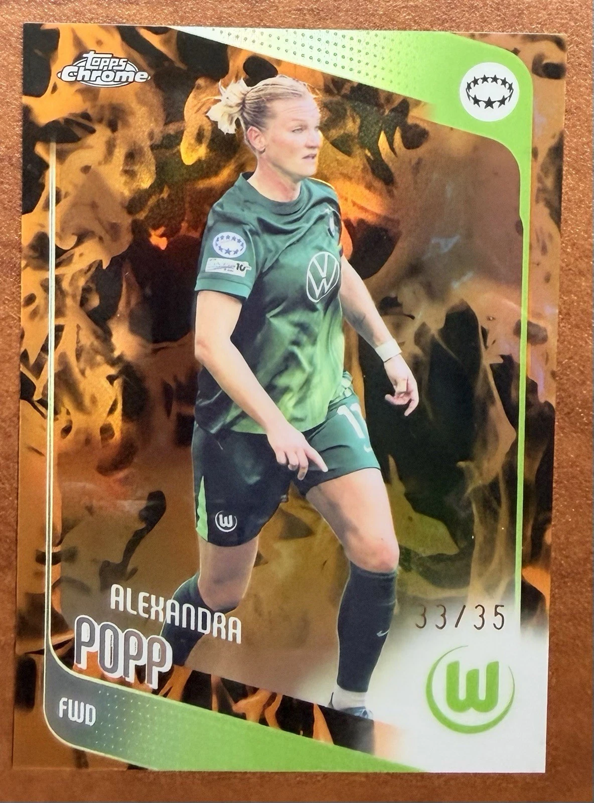 2025-26 Chrome Women's UEFA Fire Inferno Alexandra Popp #33 Refractor /35