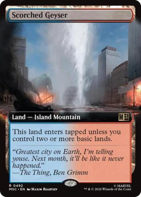 #ad Scorched Geyser Extended Art NM Commander: Marvel Super Heroes MTG $1.26