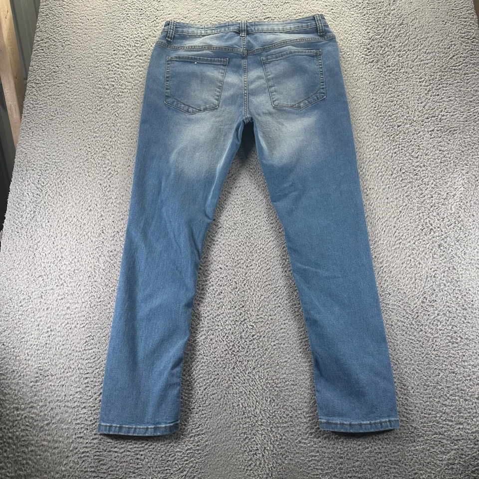 Мужские джинсы PD&C 36x32 синий хлопок джинсовая ткань прямой приталенный крой выцветшая эластичная рабочая одежда - Изображение 4 из 4