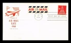 DR JIM STAMPS US COVER AIR MAIL 10C COIL FDC HOUSE OF FARNAM CACHET