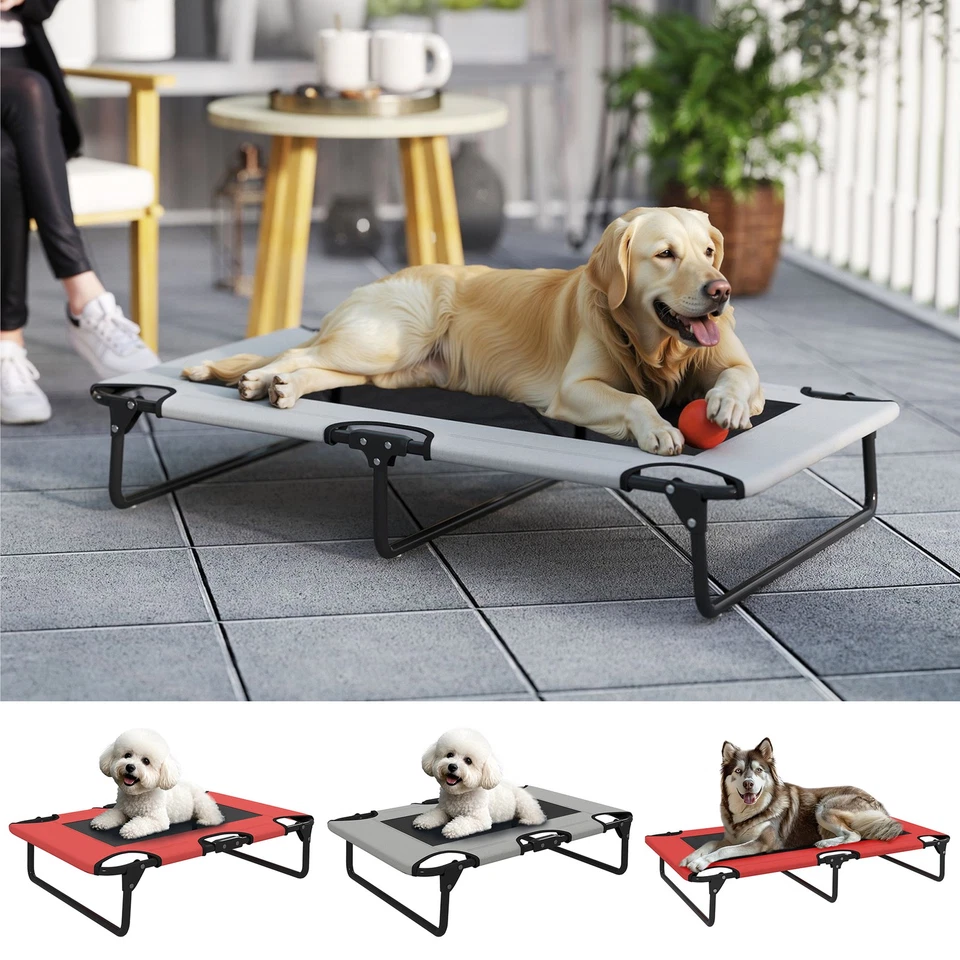 PawHut Raised Dog Bed with Breathable Mesh