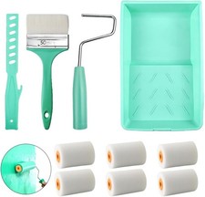Profi Malerroller Set 10-teilig f&uuml;r M&ouml;bel & T&uuml;ren - Farbwanne & Ersatzrollen ...