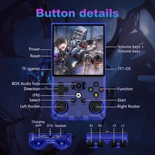 Blue R36 PRO Handheld Game Console 3.5 Inch IPS Screen 20000+ Games Video Games