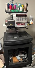 Used Melco Bravo 16 needle Embroidery Machine with extras