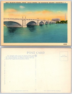 Arlington Memorial Bridge Washington DC Postcard