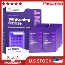 DRDENT Purple Teeth Whitening Strips 21 Treatments-Safe for Enamel (Pack of 42)