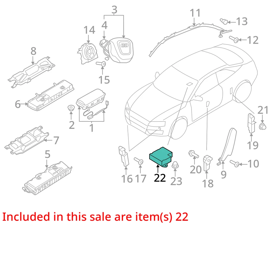 Unidad de módulo de control de bolsa de aire de airbag Audi A4 213 2014 OEM Foto 4 de 4