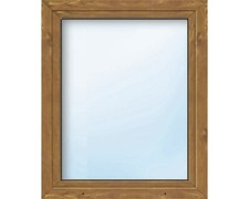 ARON Basic+ Kunststofffenster 1 Flügelig (Dreh-Kipp) 60x80 cm Golden Oak DIN Lin