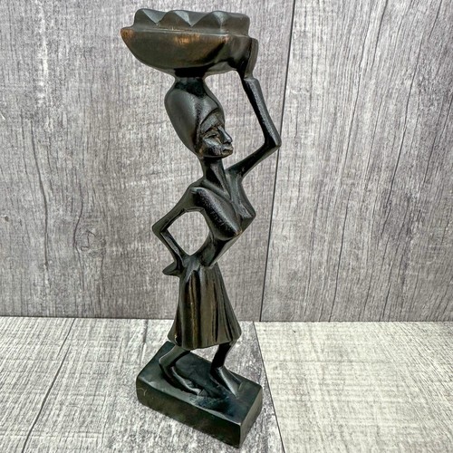 Statua tribale in legno intagliato a mano arte popolare africana Kenya vintage - Foto 4 di 12