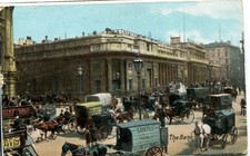 Horse & Cabs,Carts outside The Bank of England, London. Posted 1905.   B7885