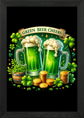 Green Beer Cheers St. Patrick's Day Gerahmtes Wandbild Poster Leinwanddruck Bild