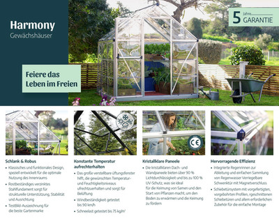 Gewächshaus Harmony 6x6 Treibhaus 186x185x208 cm Tomatenhaus  Alu  | Canopia