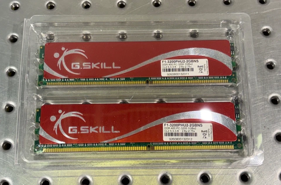 G. SKILL 2GB RAM KIT 2 X 1GB DDR PC-3200 DESKTOP MEMORY F1-3200PHU2-2GBNS - Image 3 of 4