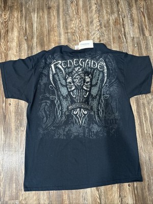 Renegade Classics Biker T-Shirt Mens 2XL NWT Winged Skull Shield Motorcycle Tee