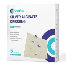 Conkote Silver Alginate Wound Dressing Pads 4 x 4 , 5 Pack, 4'' x