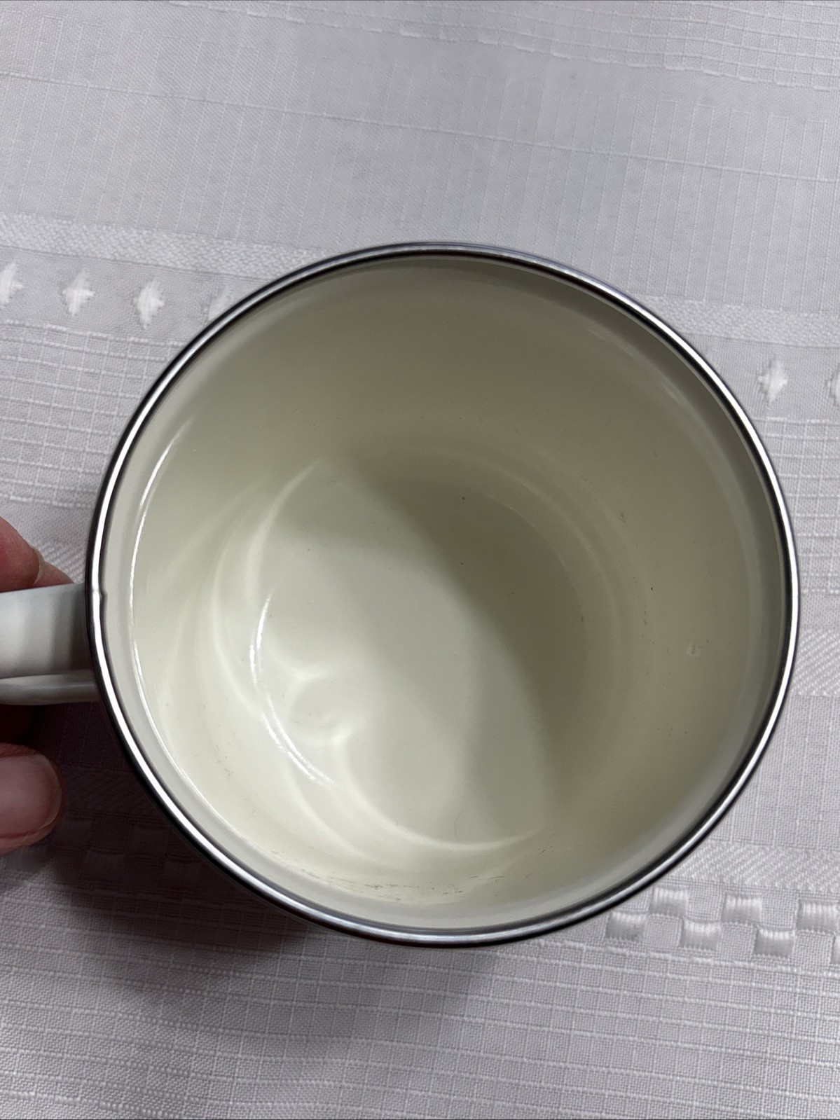 L.L.BEAN Enamel MUG Green Lettering-Freeport, Maine