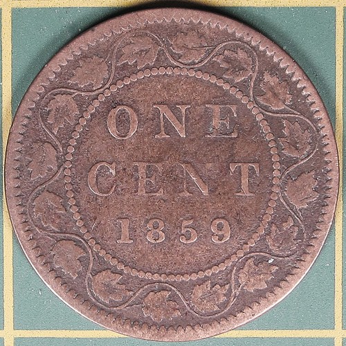 1859/8 Canada large cent Turner # OG1/RD1, RP O of ONE