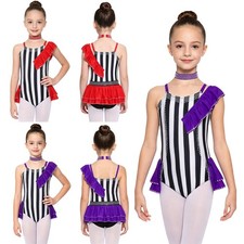 Kids Girls Leotard For Carnival Party Bodysuit With Choker Shiny Rhinestones