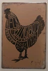 Chicken Tin Sign Cuts Head Neck Wing Restroom 8x12 Vintage Style Humor Hen New