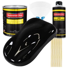 Restoration Shop Super Gloss Jet Black Acrylic Enamel Gallon Kit, Auto Paint