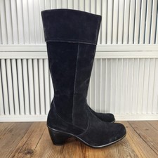 Dansko Risa Tall Black Suede Boots Womens Siz...