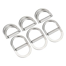Double D-Ring Buckles, 6pcs 25mm 0.98" Metal Adjustable D Rings, Silver Tone