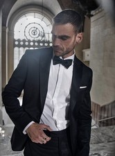 JOHN VARVATOS Star USA Bedford LNT Black Dinner Wool Jacket Tuxedo Size 44R NWT