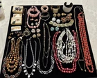 Beautiful Vtg Costume Jewelry Lot Gold & Silver Tone Moon Glow Set Some Signed