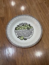 Vtg 1983 APPLE PIE PLATE 11" Royal China Jeannette w/Recipe Made in USA