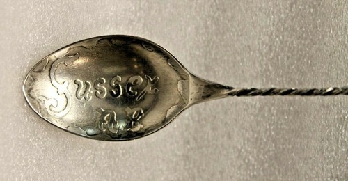 STERLING SILVER 925 Sussex NB Canada Maple Leaf Souvenir Spoon 6g - Picture 4 of 12