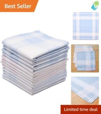 Classy Cotton Handkerchiefs for Men - 12 Assorted 17'' x 17'' Fashion Hankies