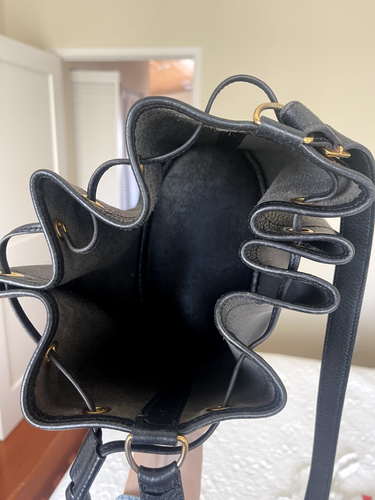 HERMÈS Bag Black Leather - Stunning Vintage Bucket Bag - Picture 5 of 9