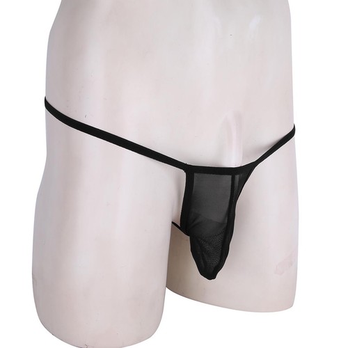 Mens Mesh See Through Bulge Pouch G-string Micro Bikini Thong Underwear Briefs - Picture 35 of 48
