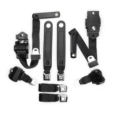 1974-81 Chevrolet Camaro Black Pushbutton Retractable Seat Belt Kit