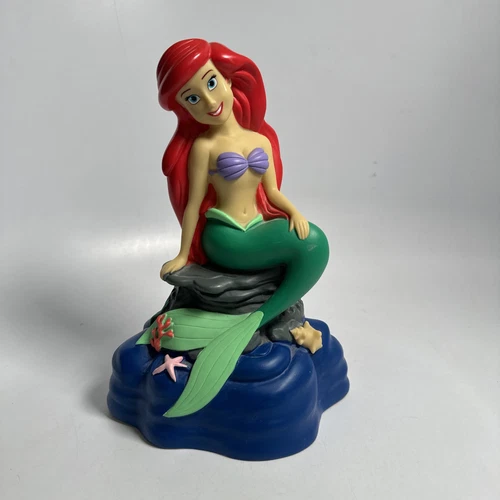 Disney 9" Ariel Mermaid Princess Figurine Piggy Bank W/ Stopper #75269 Oem Clean