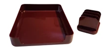 Tenex Desk Accessories Plastic Burgundy Mini Sorter & Letter Tray Made in USA