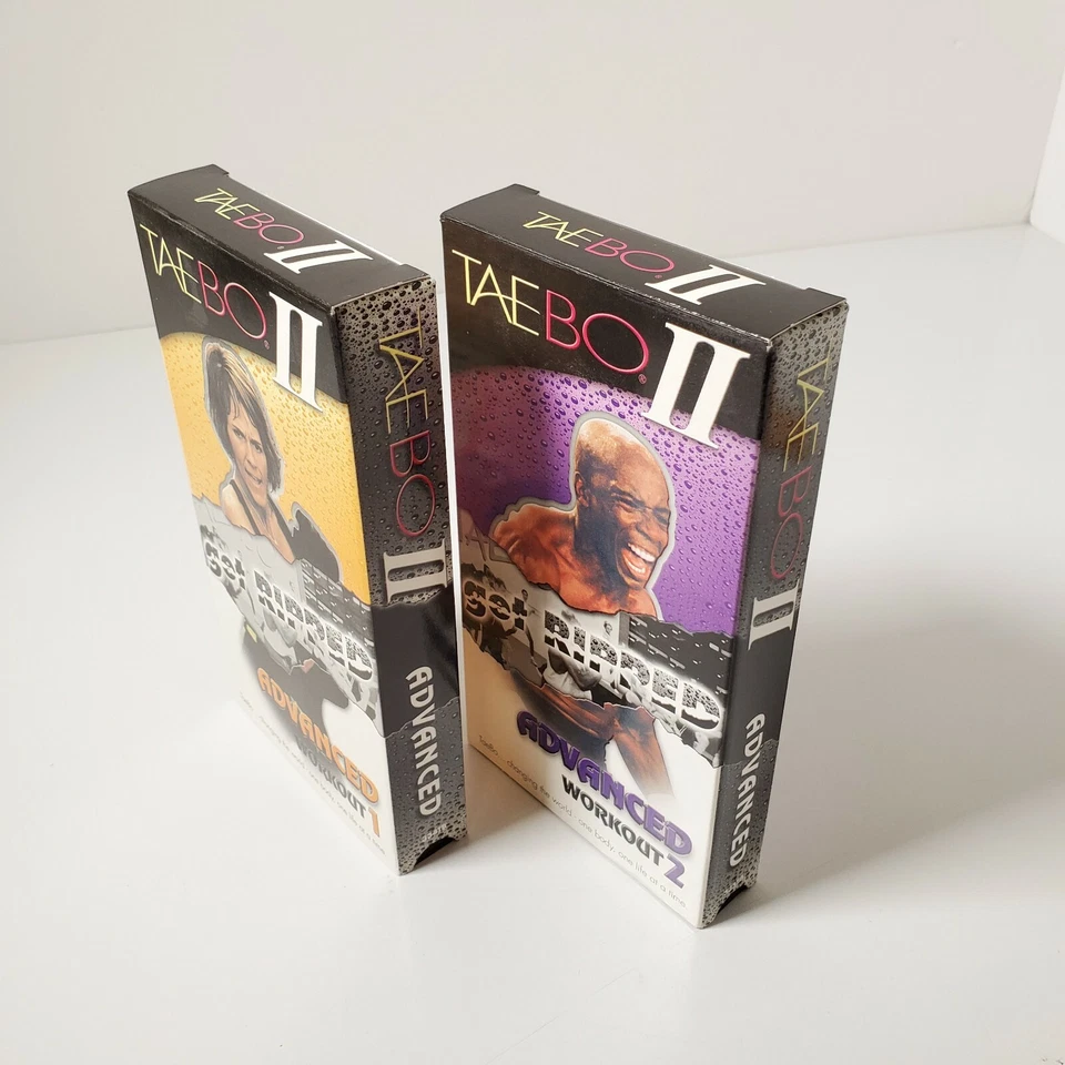 VHS TAE BO II Advanced Workout 1 and 2 Billy Blanks “Get Ripped” TaeBo 2 fitness - Image 3 of 4