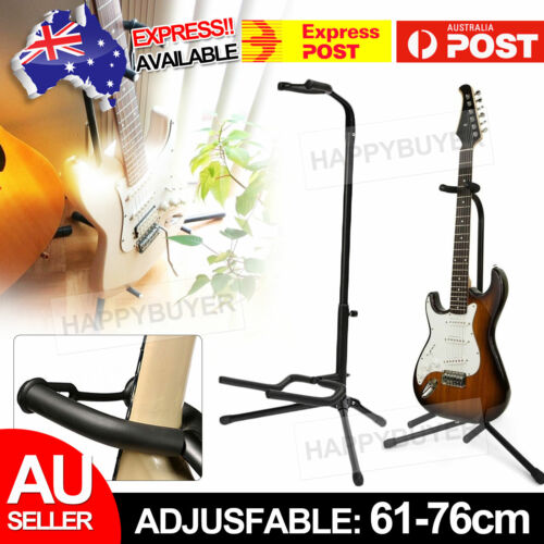 Upgraded Folding Guitar Stand Bass Tripod Electric Acoustic Floor Holder Rack AU - Picture 1 of 9