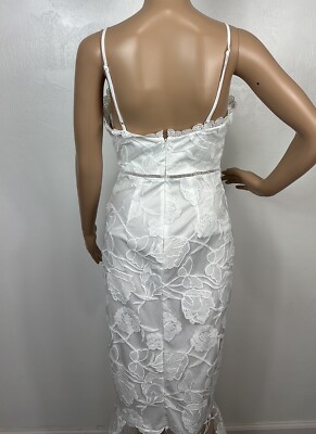 Lulu's Alluring Dream White Floral Mesh Lace Trumpet Midi Dress Size XS |  eBay