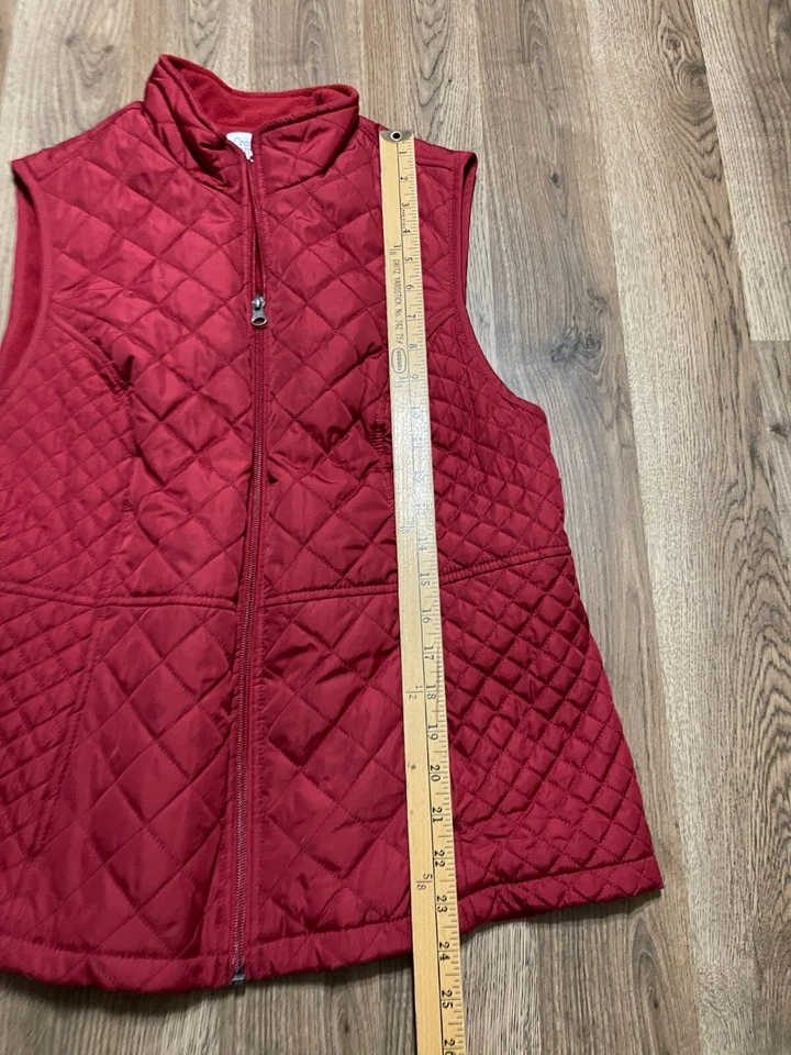 Jaqueta Croft & Barrow, Feminina Tamanho Médio, Vermelha, Zíper Completo, Colete - Imagem 4 de 4