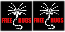 ALIEN COVENANT Two Free Hugs 6" Alien Face Hugger Vinyl Decal Car Windows