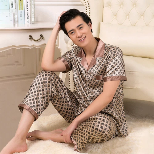 Luxus Herren Seide Satin Pyjama Set Weich Pyjama Langarm Nachtwäsche Loungewear - Bild 51 von 74