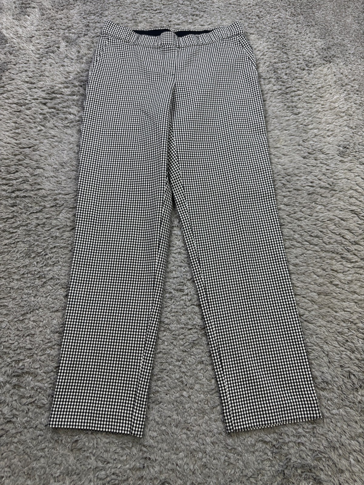 J Jill Pants Women 4 Petite High Rise Gingham Check Pull On Chino Career Trouser