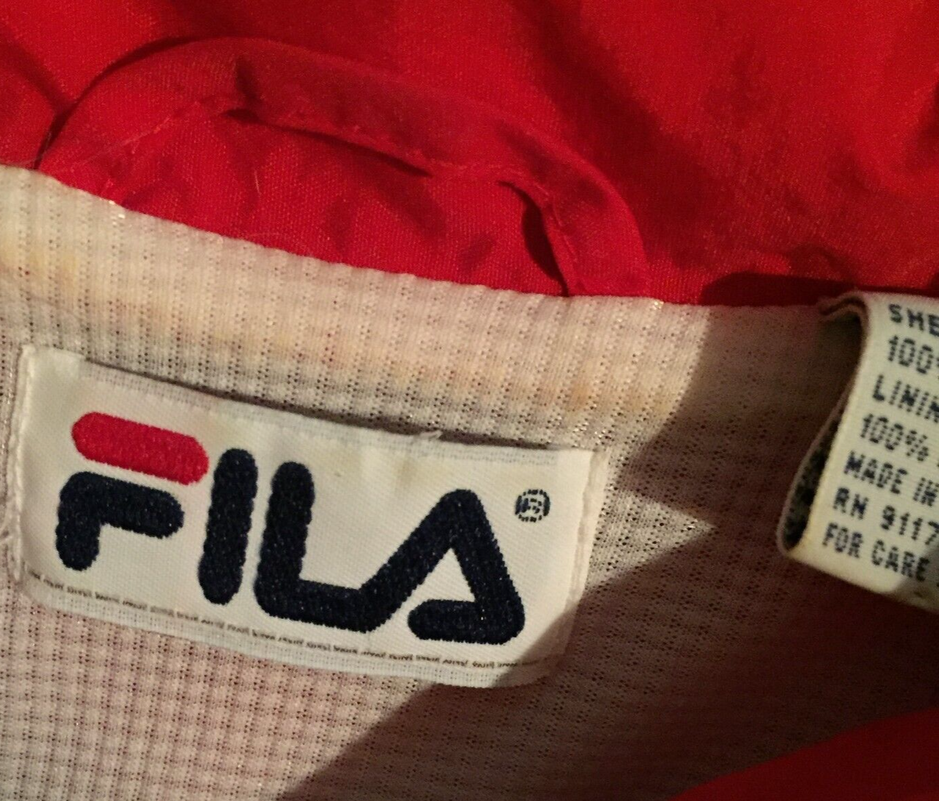 Giacca vento Fila donna taglia M 1 2 zip tasche coulisse rossa