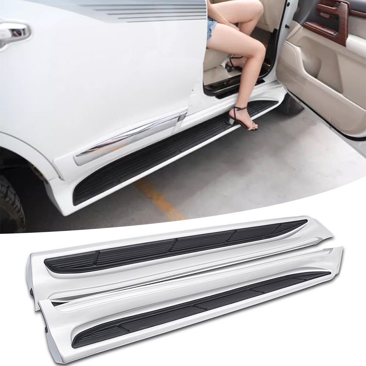 2Pcs Runing Boards Side Step fit for Lexus LX570 J200 2007-2022