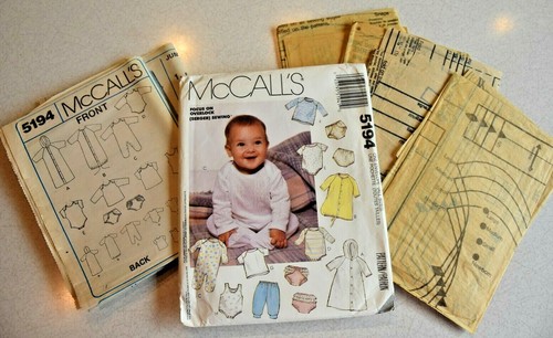 McCall's #5194 Uncut Bunting Diaper Cover Infant Baby SZ NB,S,M,L Pattern 1991 - Picture 7 of 7