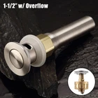 1/1-2" Bathroom Sink Pop Up Drain Stopper With Overflow Basin Vessel w/ Tray